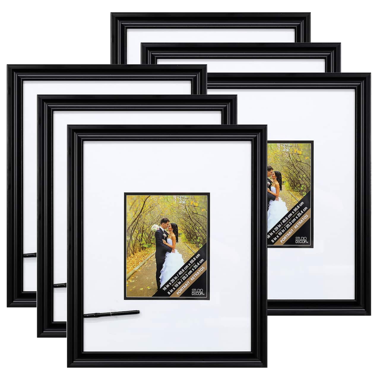 6 Pack: Black 8" x 10" Signature Frame with Mat by Studio Décor®
